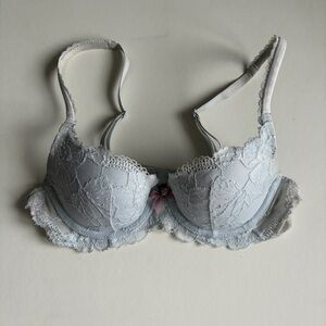 Victoria Secret Lined Demi Elegant Lace Underwire Bra - Light Blue